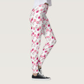 Leggings motif rouge et rose cerisier (Droite)