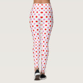 Leggings Motif Rouge et Rose sur Fond Blanc à Points (Dos)