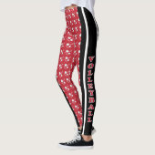 Leggings Motif rouge foncé, blanc et noir de volleyball (Gauche)