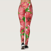 Leggings Motif rouge hibiscus II (Dos)