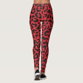 Leggings Motif rouge noir léopard (Dos)