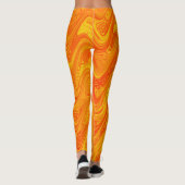 Leggings Motif rouge orange marbling (Dos)