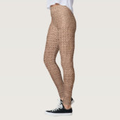 Leggings Motif rustique d'impression de toile de jute (Gauche)