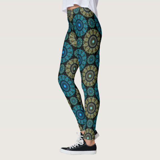Leggings Motif sacré bleu bleu vert (Gauche)