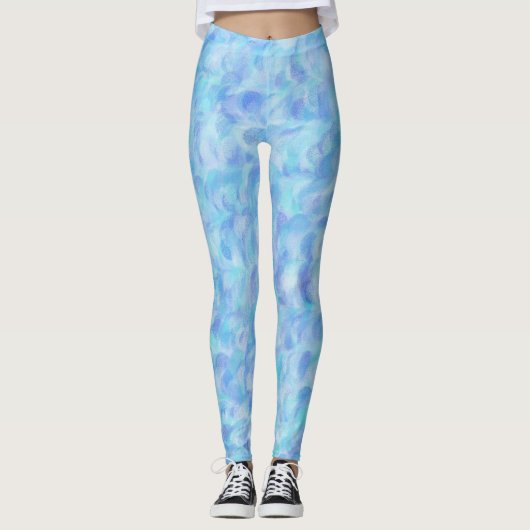 Leggings Motif sans couture abstrait bleu violet (Devant)