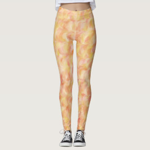 Leggings Motif sans couture abstrait jaune orange