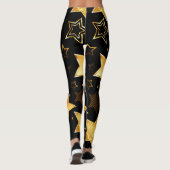 Leggings Motif sans couture avec étoiles d'or (Dos)