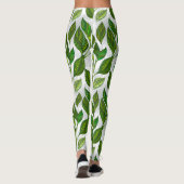Leggings Motif sans couture avec Feuilles de thé vert (Dos)