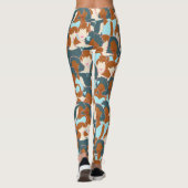 Leggings Motif sans couture avec filles noires et blanches (Dos)