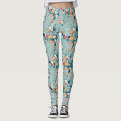 Leggings Motif sans couture avec fleurs (Devant)