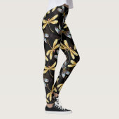 Leggings Motif sans couture avec libellules d'or (Droite)
