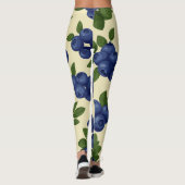 Leggings Motif sans couture de bleuet dense (Dos)