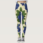 Leggings Motif sans couture de bleuet dense (Devant)
