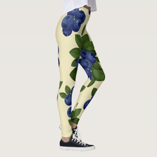 Leggings Motif sans couture de bleuet dense (Droite)