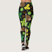 Leggings Motif sans couture de châtaignes et de hérisson (Dos)