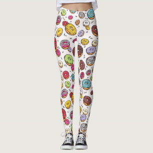 Leggings Motif sans couture de donuts