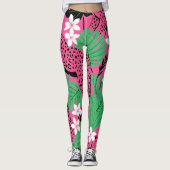 Leggings Motif sans couture de léopard rose chaud gras de l (Devant)
