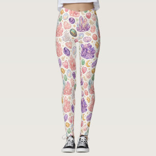 Leggings Motif sans couture de pierres précieuses féminines