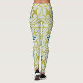 Leggings Motif sans couture de plafond William Morris vert  (Dos)