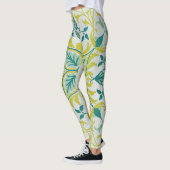 Leggings Motif sans couture de plafond William Morris vert  (Gauche)