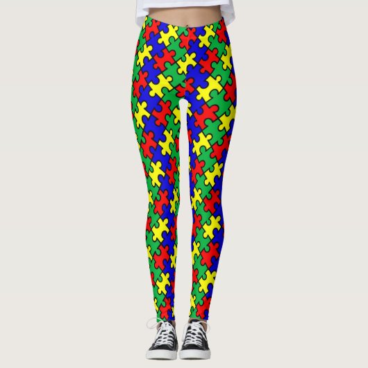 Leggings Motif sans couture de puzzle (Devant)