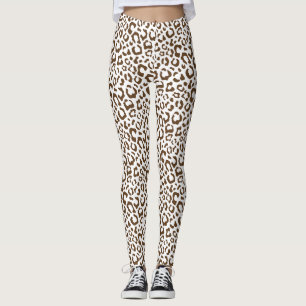 Leggings Motif sans couture de taches de léopard neutre