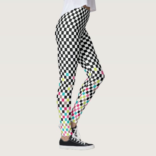 Leggings motif sans couture d'échecs (Droite)