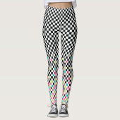Leggings motif sans couture d'échecs (Devant)
