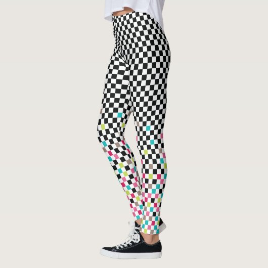 Leggings motif sans couture d'échecs (Gauche)