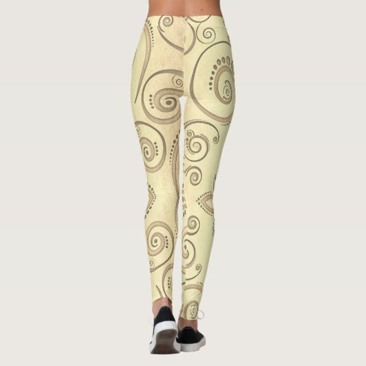 Leggings Motif sans couture feuille d'érable (Dos)