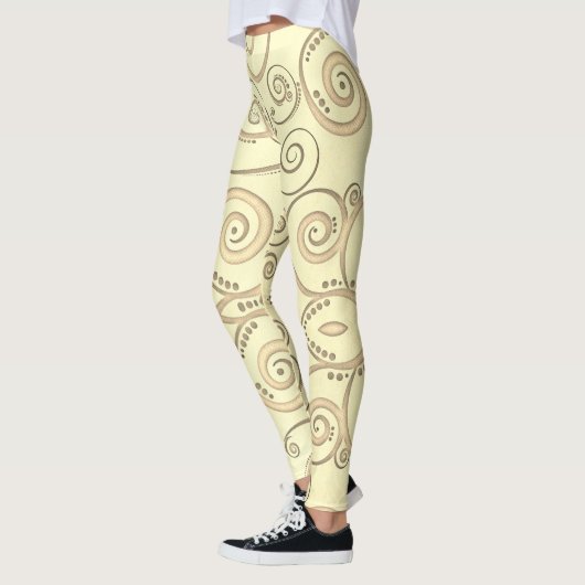 Leggings Motif sans couture feuille d'érable (Gauche)