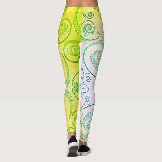 Leggings Motif sans couture feuille d'érable (Dos)