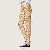 Leggings Motif sans couture feuille d'érable (Gauche)