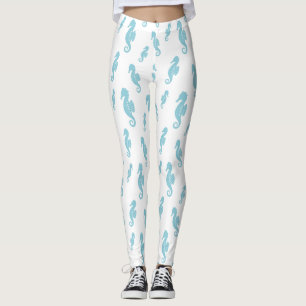Leggings Motif sans couture minimaliste de l'océan et hippo
