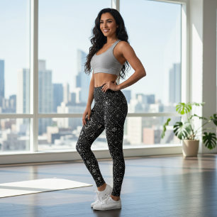 Leggings Motif sans couture noir et blanc