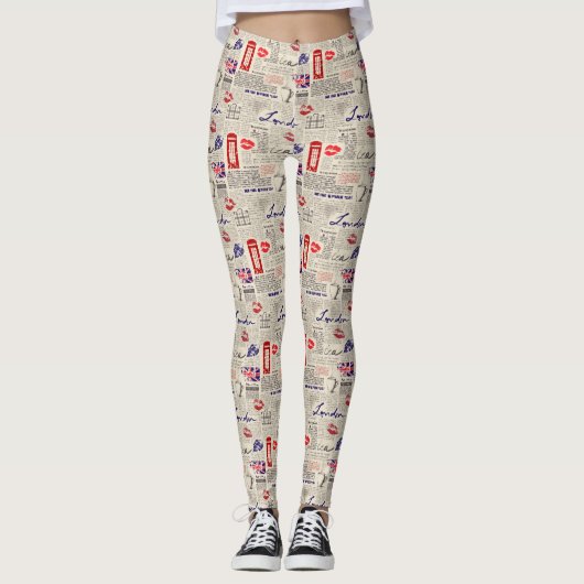 Leggings Motif sans couture orienté de Londres avec des (Devant)