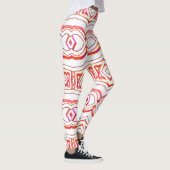 Leggings Motif sans couture rouge blanc "Ratti_Creative_Art (Droite)