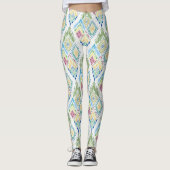 Leggings Motif sans fil Ikat Floral (Devant)