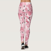 Leggings motif sans soudure avec flamants roses exotiques o (Dos)