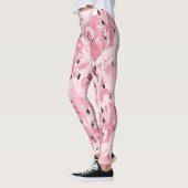 Leggings motif sans soudure avec flamants roses exotiques o (Gauche)