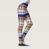 Leggings Motif scandinave rayé brun bleu (Droite)