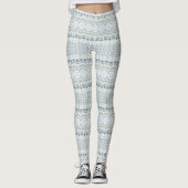 Leggings Motif Serene Blue et Green Mandala Design (Devant)