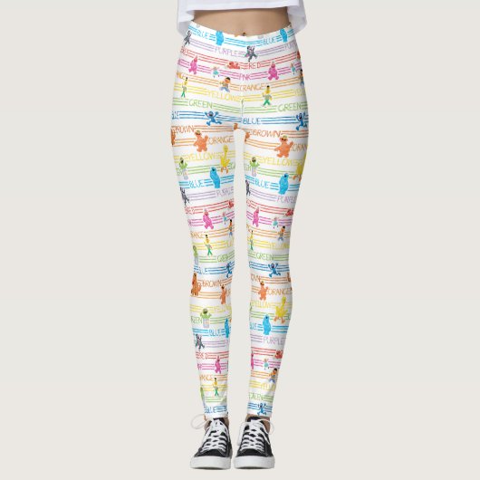 Leggings Motif Sesame Pals couleur arc-en-ciel (Devant)