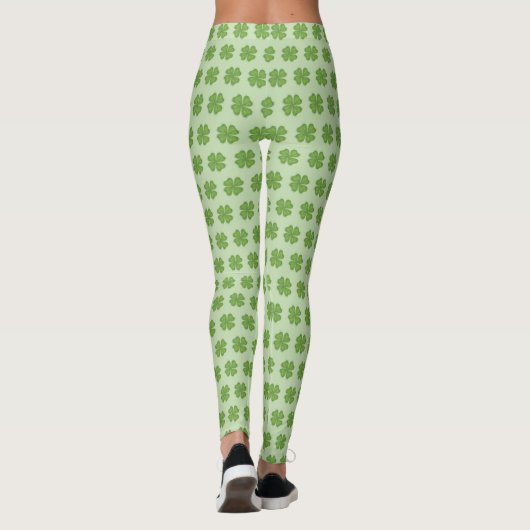 Leggings Motif  Shamrock Clover vert (Dos)