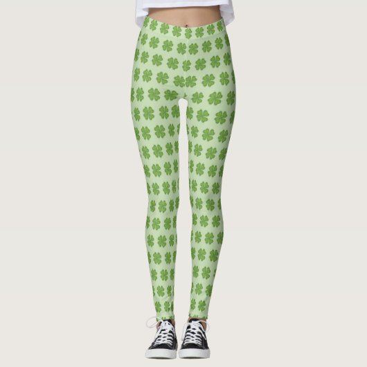 Leggings Motif  Shamrock Clover vert (Devant)