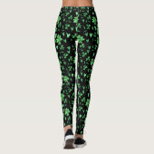 Leggings Motif Shamrock irlandais | Vert et noir (Dos)