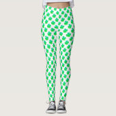 Leggings Motif shamrock St Patrick Jour Vert blanc personna (Devant)
