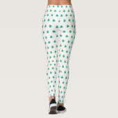 Leggings Motif shamrock St. Patrick's Day Vert blanc (Dos)