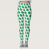 Leggings Motif Shamrock vert Saint-Patricks (Devant)