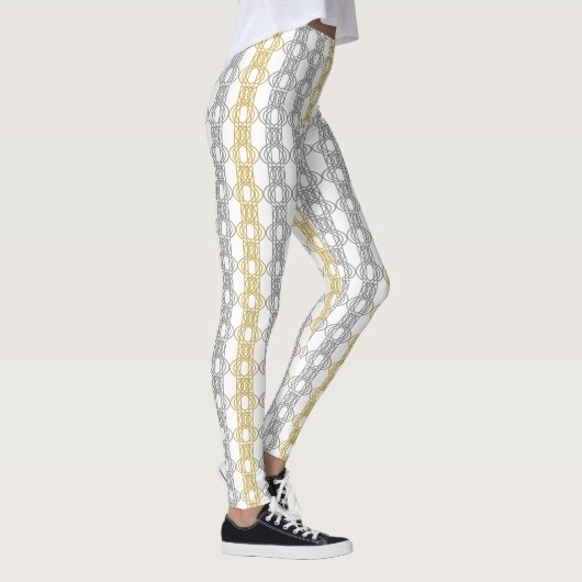 Leggings Motif Silver Gold en blanc (Droite)